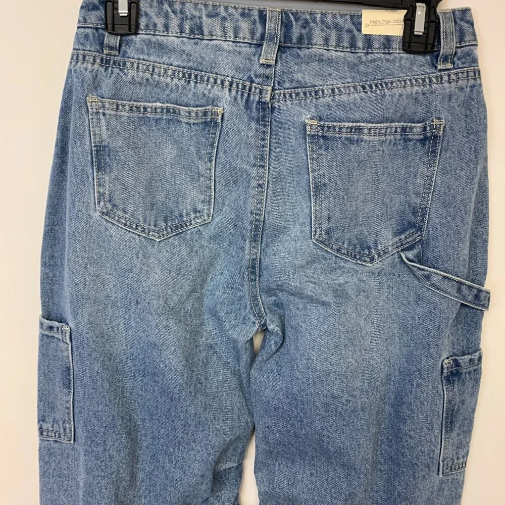 Ban-Jara Jeans high-rise wide leg cargo minor distressing Womens SZ 3 NWT - Picture 6 of 12